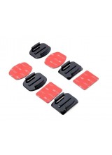Set of 4 Sticky GoPro Style Mounts with Genuine 3M Adhesive Backing (2 Curved & 2 Flat)