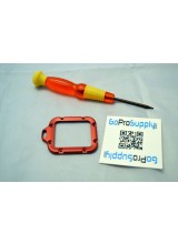 Billet Aluminum Anodized Lens Ring & Lanyard Loop (Red GoPro Hero3 Housings)